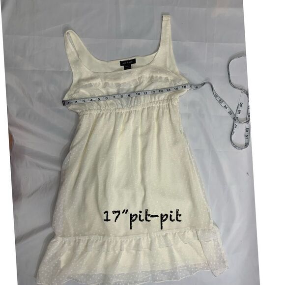 NWT SAM&MAX OFF WHITE SHEER POKADOT DRESS - Picture 5 of 10